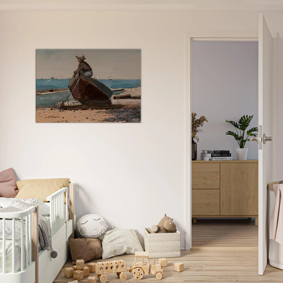 WAITING FOR DAD Canvas | Winslow Homer Canvas | Winslow Homer Store