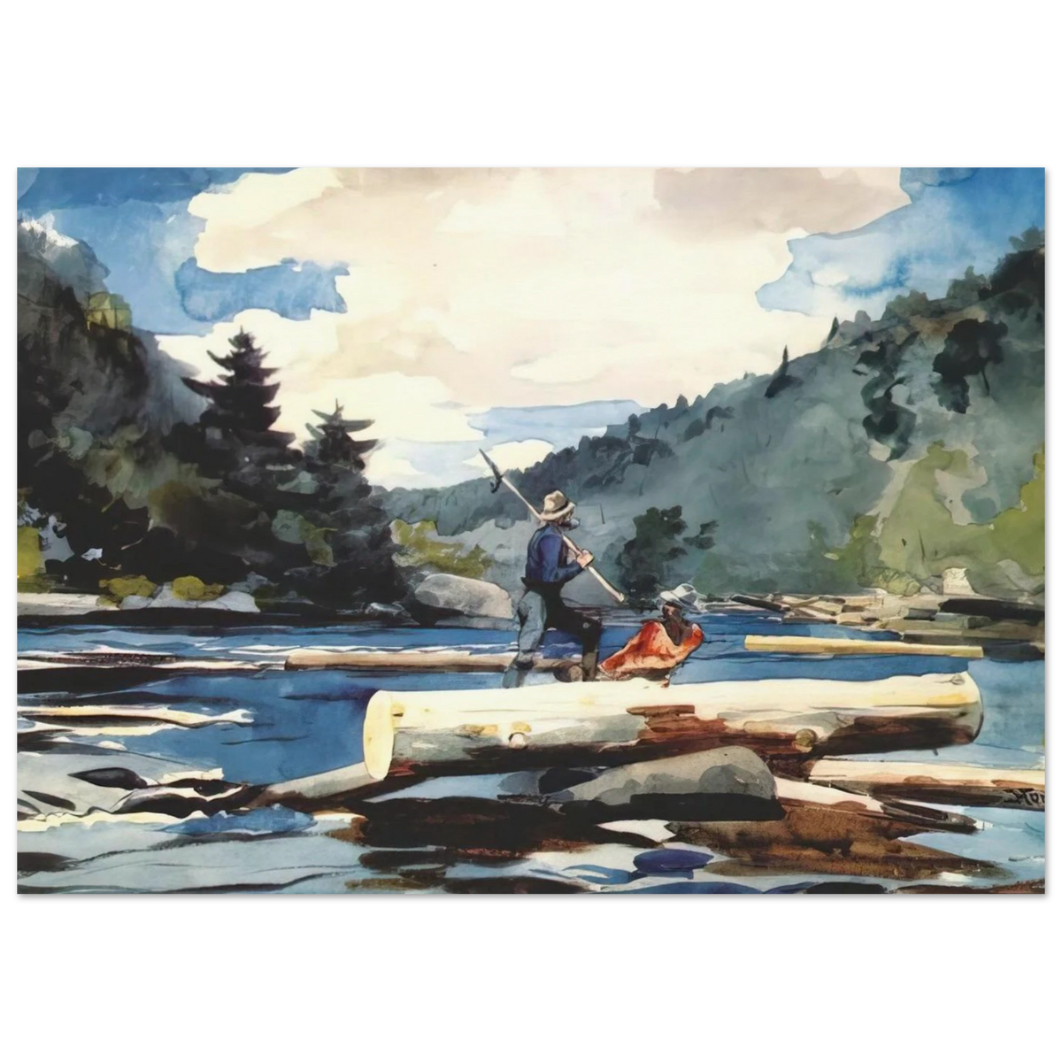 HUDSON RIVER LOGGING Poster | Winslow Homer Poster | Winslow Homer Store