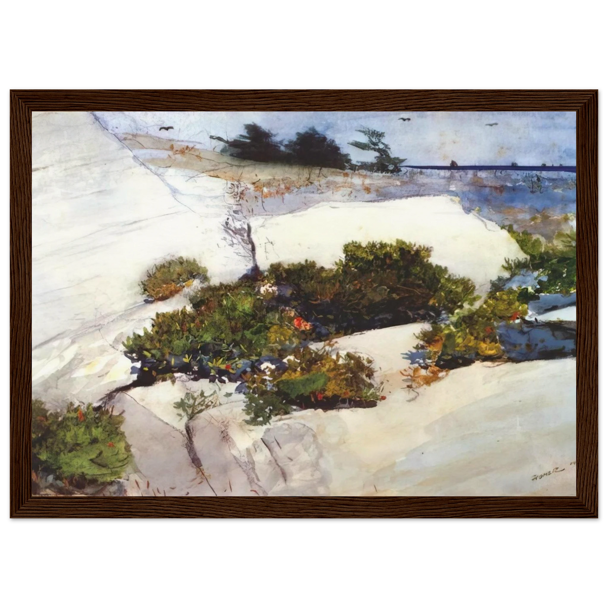 MAINE CLIFFS Framed Poster | Winslow Homer Framed Prints Wall Art | Winslow Homer Store