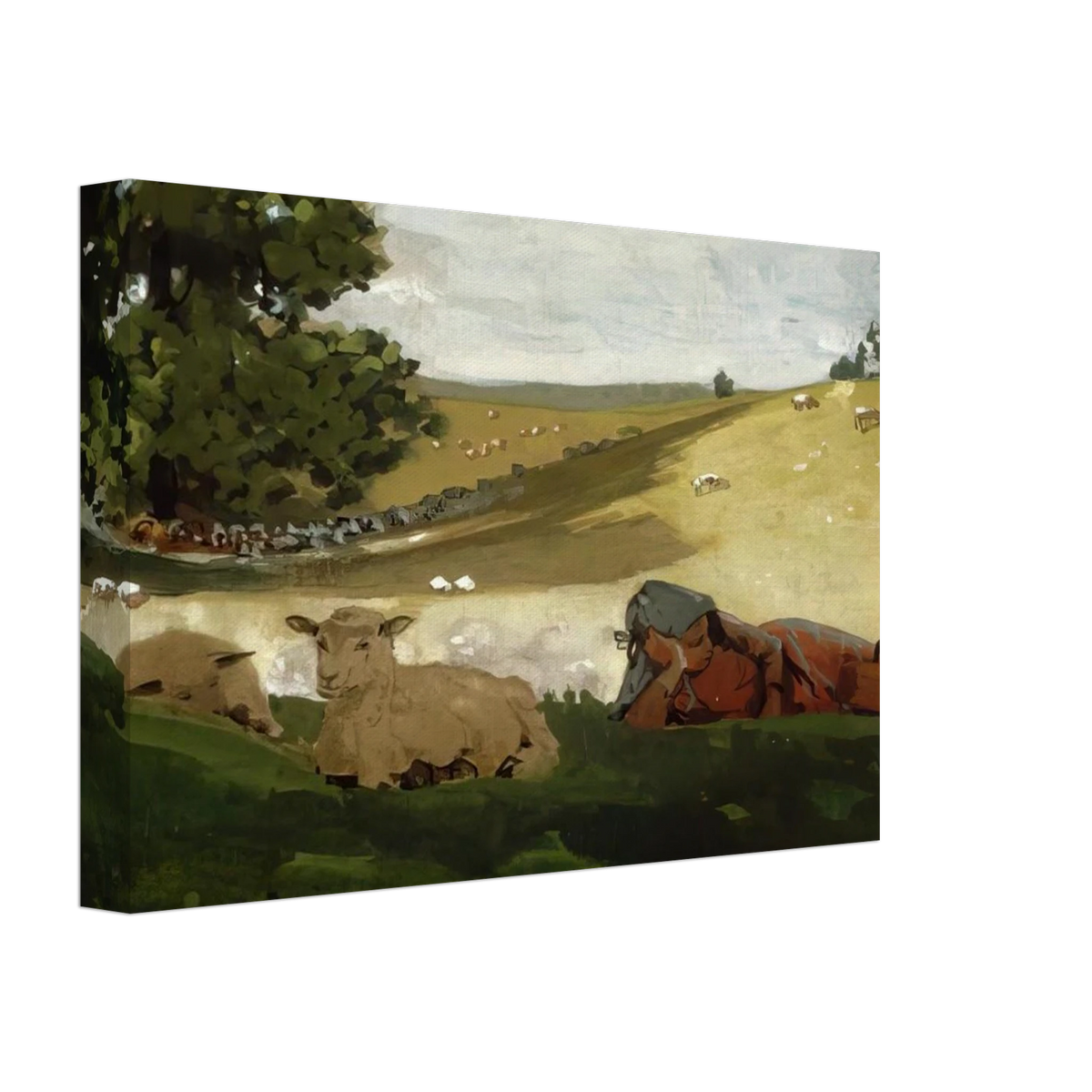 WARM AFTERNOON SHEPHERDESS Canvas | Winslow Homer Canvas | Winslow Homer Store