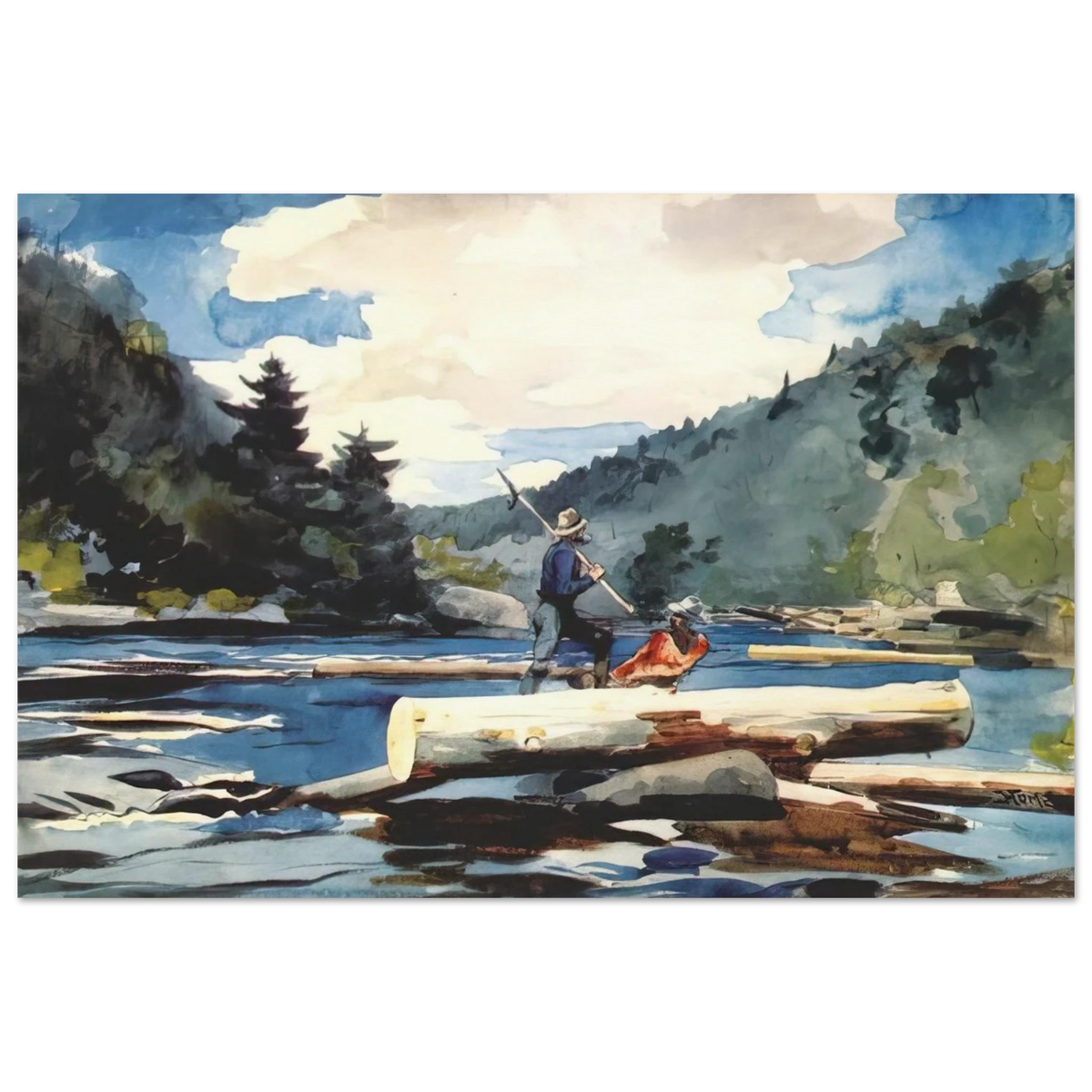 HUDSON RIVER LOGGING Poster | Winslow Homer Poster | Winslow Homer Store