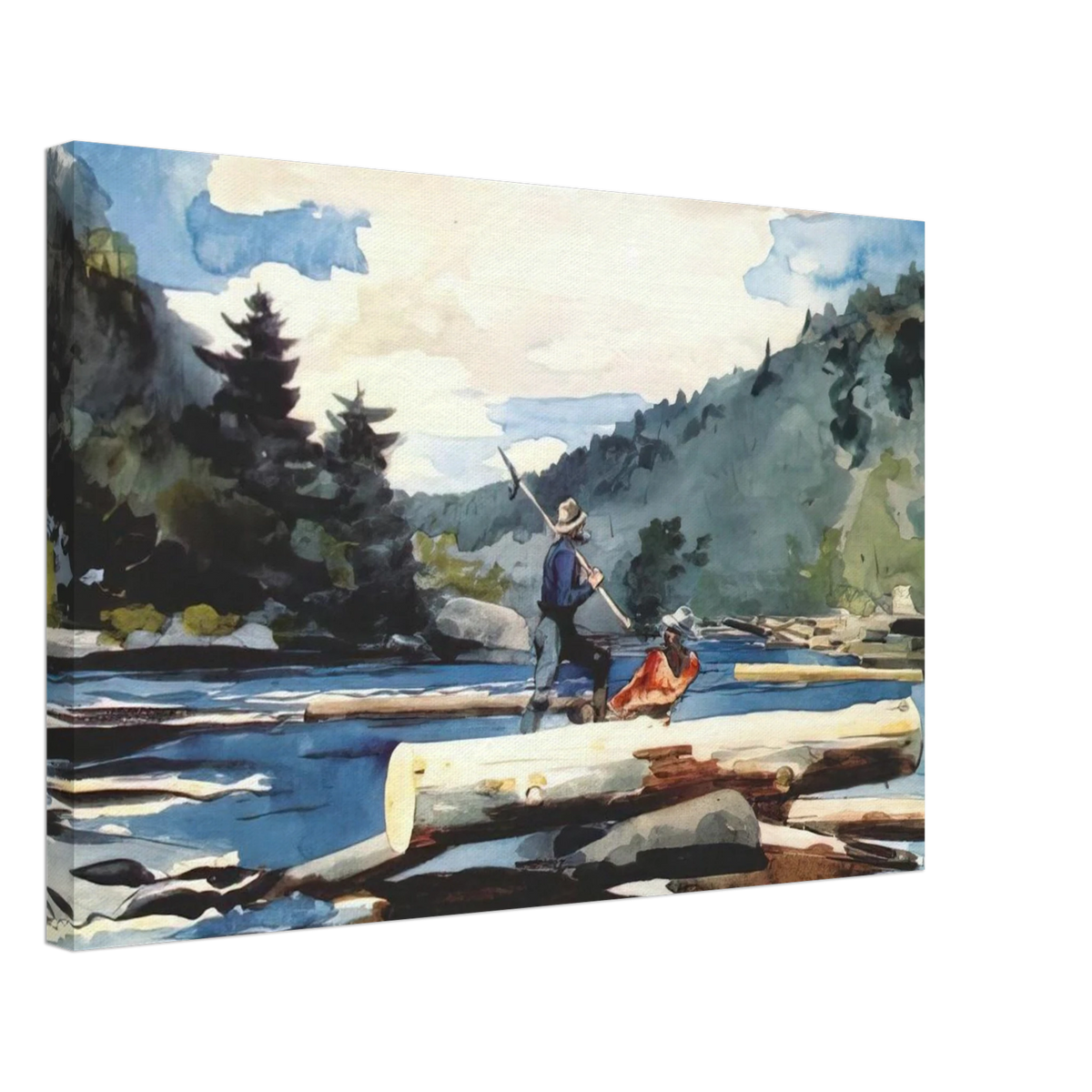 HUDSON RIVER LOGGING Canvas | Winslow Homer Canvas | Winslow Homer Store