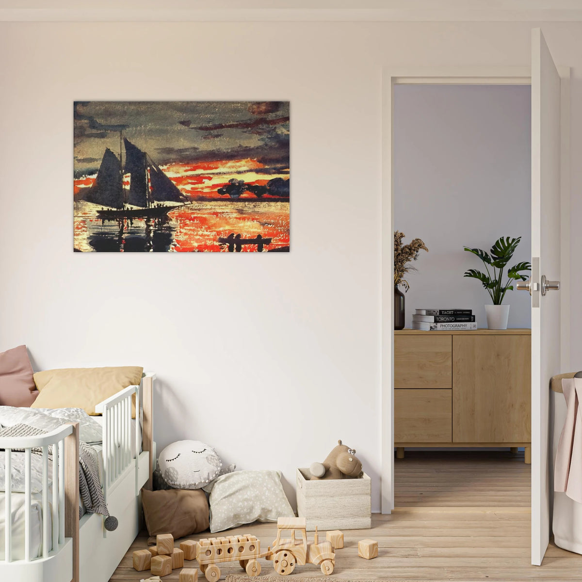 SUNSET FIRES Canvas | Winslow Homer Canvas | Winslow Homer Store