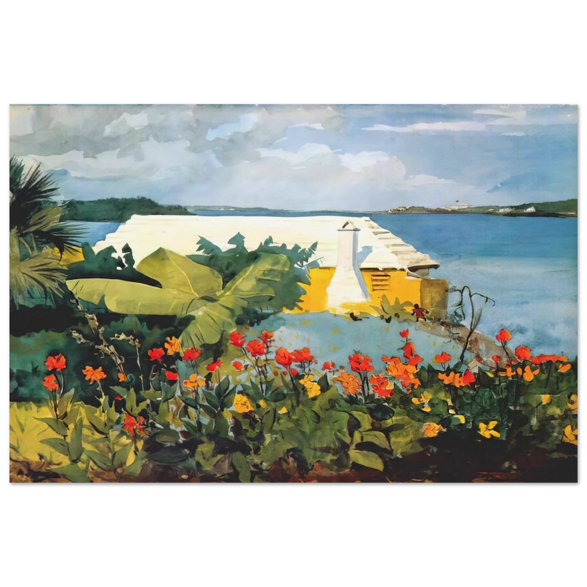 FLOWER GARDEN AND BUNGALOW BERMUDA Poster | Winslow Homer Poster | Winslow Homer Store