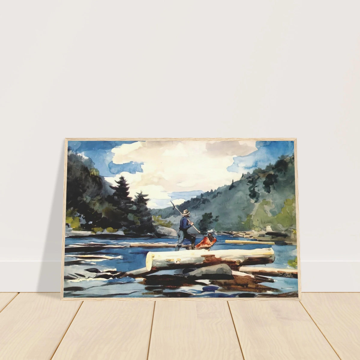 HUDSON RIVER LOGGING Framed Poster | Winslow Homer Framed Prints Wall Art | Winslow Homer Store