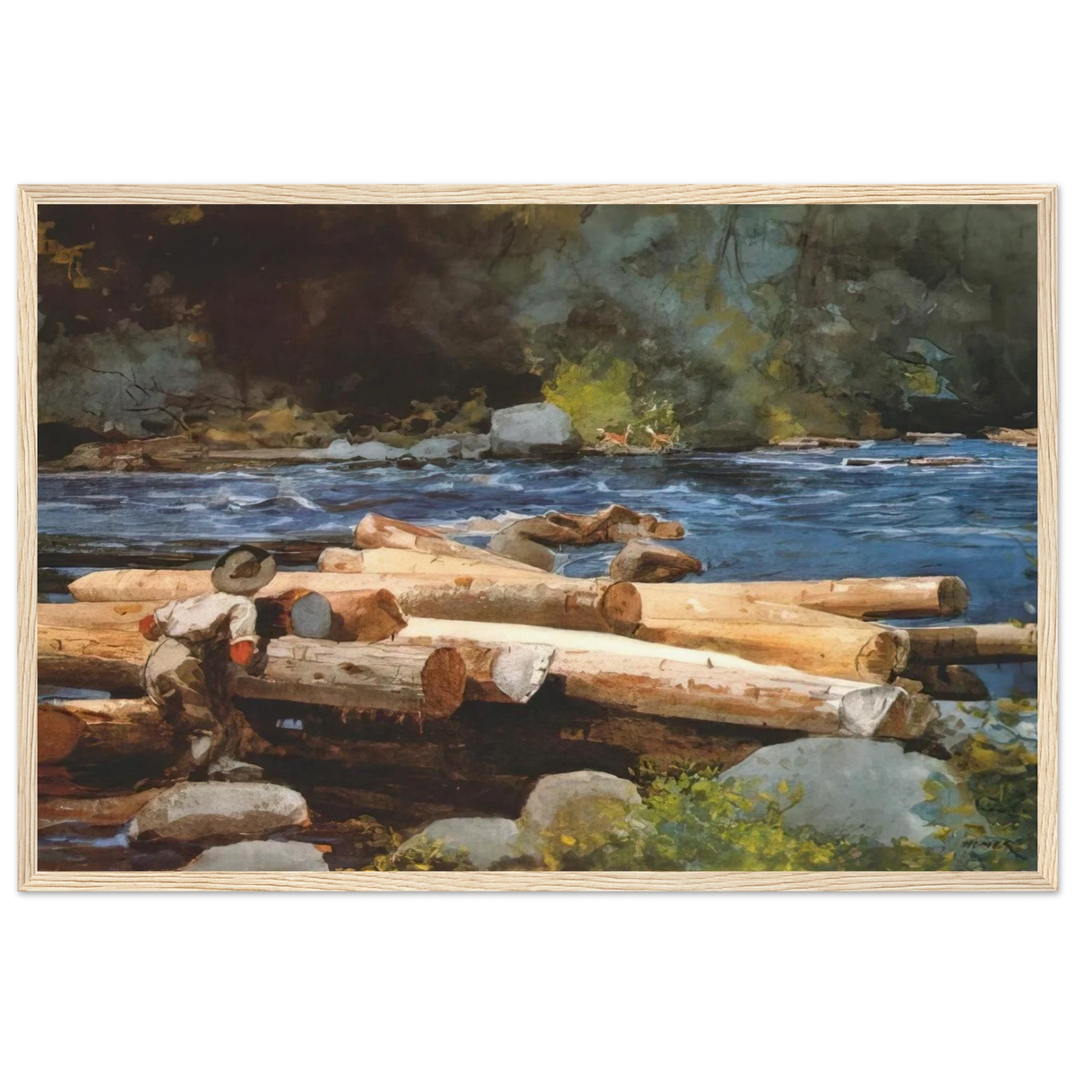 HUDSON RIVER Framed Poster | Winslow Homer Framed Prints Wall Art | Winslow Homer Store