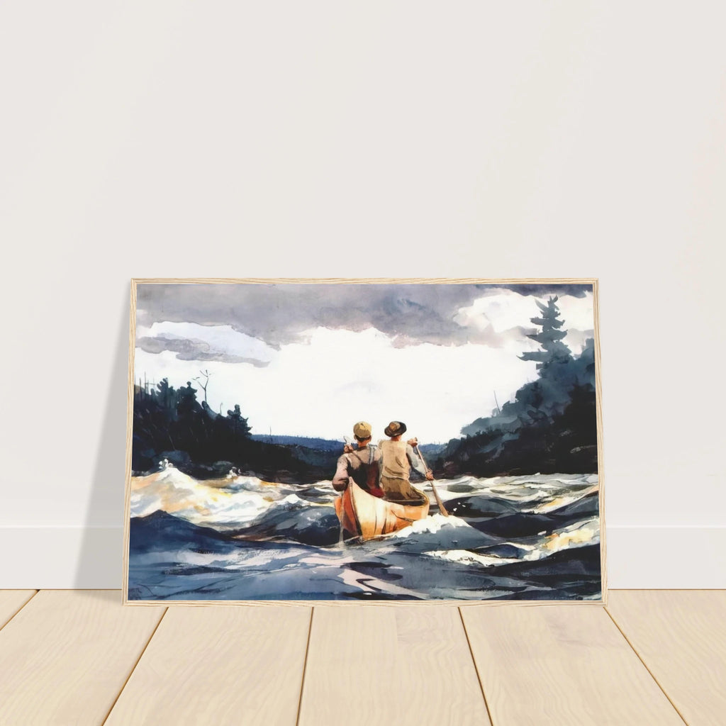 CANOE IN THE RAPIDS Framed Poster | Winslow Homer Framed Prints Wall Art | Winslow Homer Store