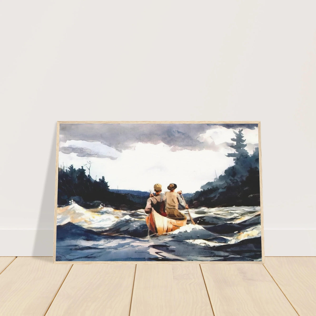 CANOE IN THE RAPIDS Framed Poster | Winslow Homer Framed Prints Wall Art | Winslow Homer Store