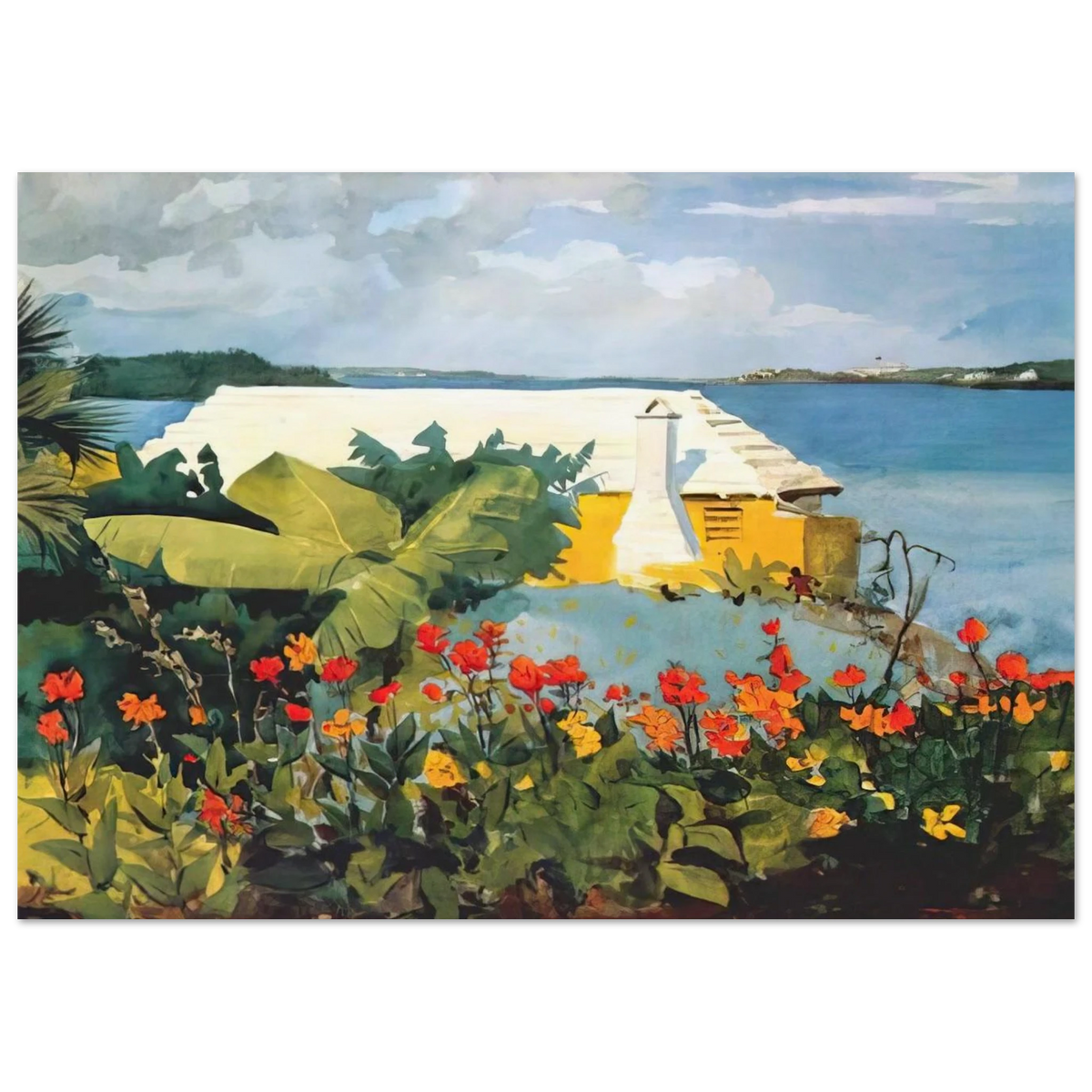 FLOWER GARDEN AND BUNGALOW BERMUDA Poster | Winslow Homer Poster | Winslow Homer Store