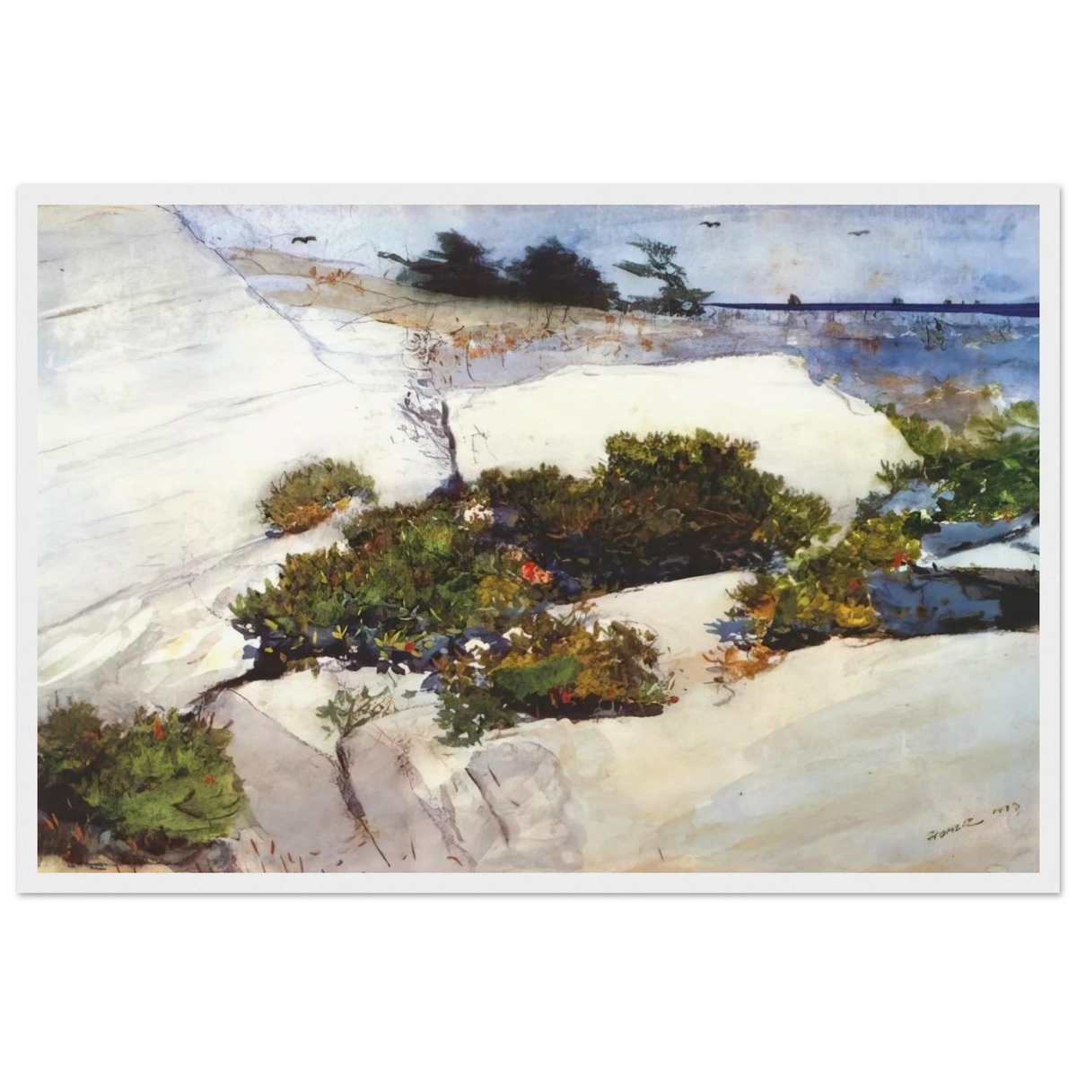 MAINE CLIFFS Framed Poster | Winslow Homer Framed Prints Wall Art | Winslow Homer Store