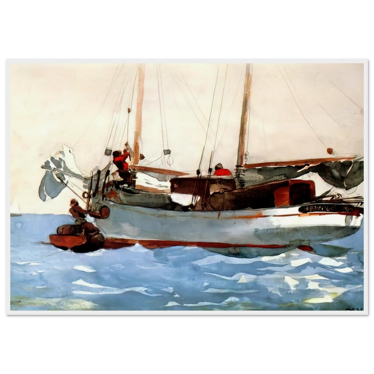 TAKING ON WET PROVISIONS Framed Poster | Winslow Homer Framed Prints Wall Art | Winslow Homer Store