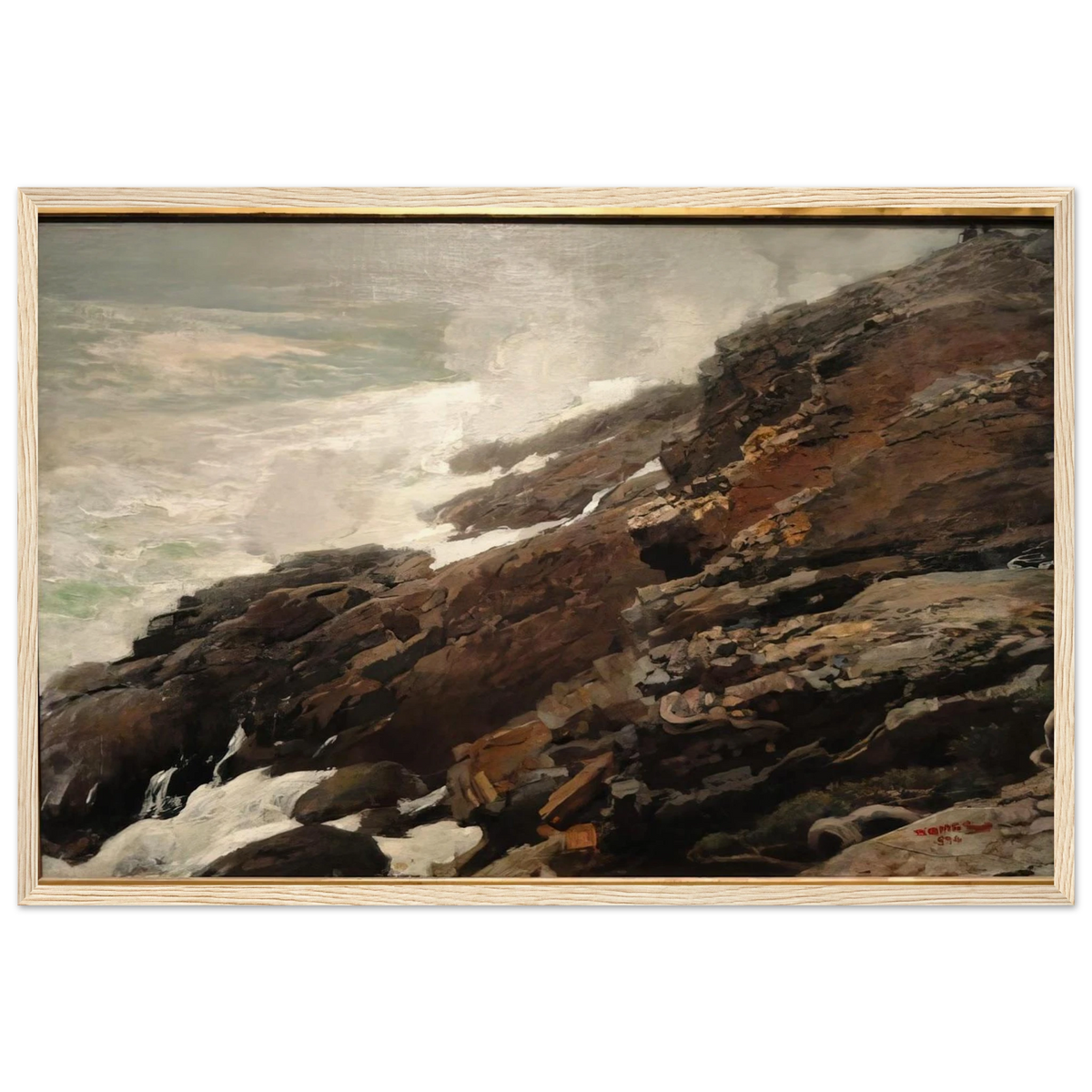 HIGH CLIFF COAST OF MAINE Framed Poster | Winslow Homer Framed Prints Wall Art | Winslow Homer Store