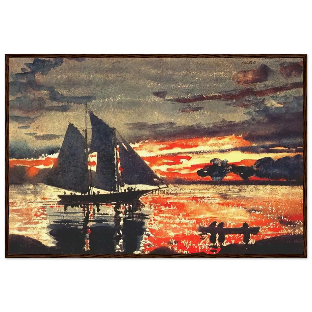 SUNSET FIRES Framed Poster | Winslow Homer Framed Prints Wall Art | Winslow Homer Store