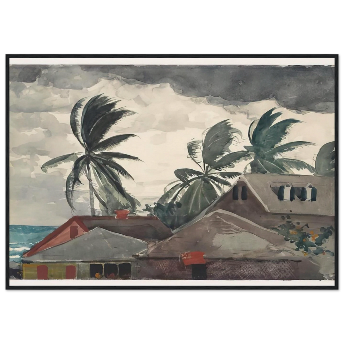HURRICANE BAHAMAS 1898 Framed Poster | Winslow Homer Framed Prints Wall Art | Winslow Homer Store