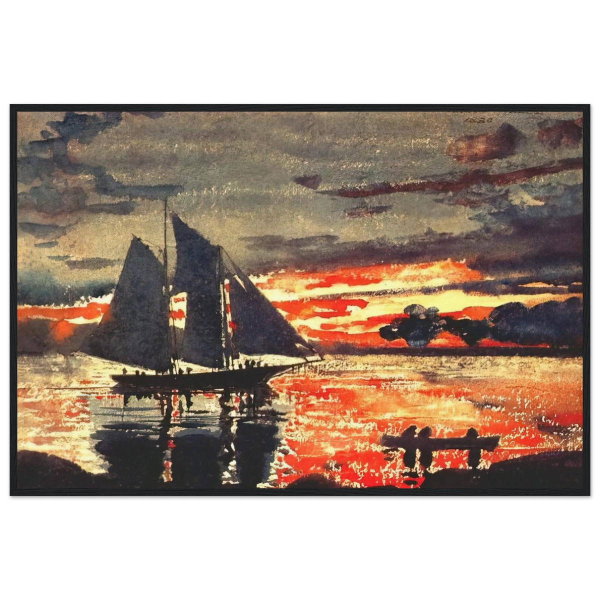 SUNSET FIRES Framed Poster | Winslow Homer Framed Prints Wall Art | Winslow Homer Store