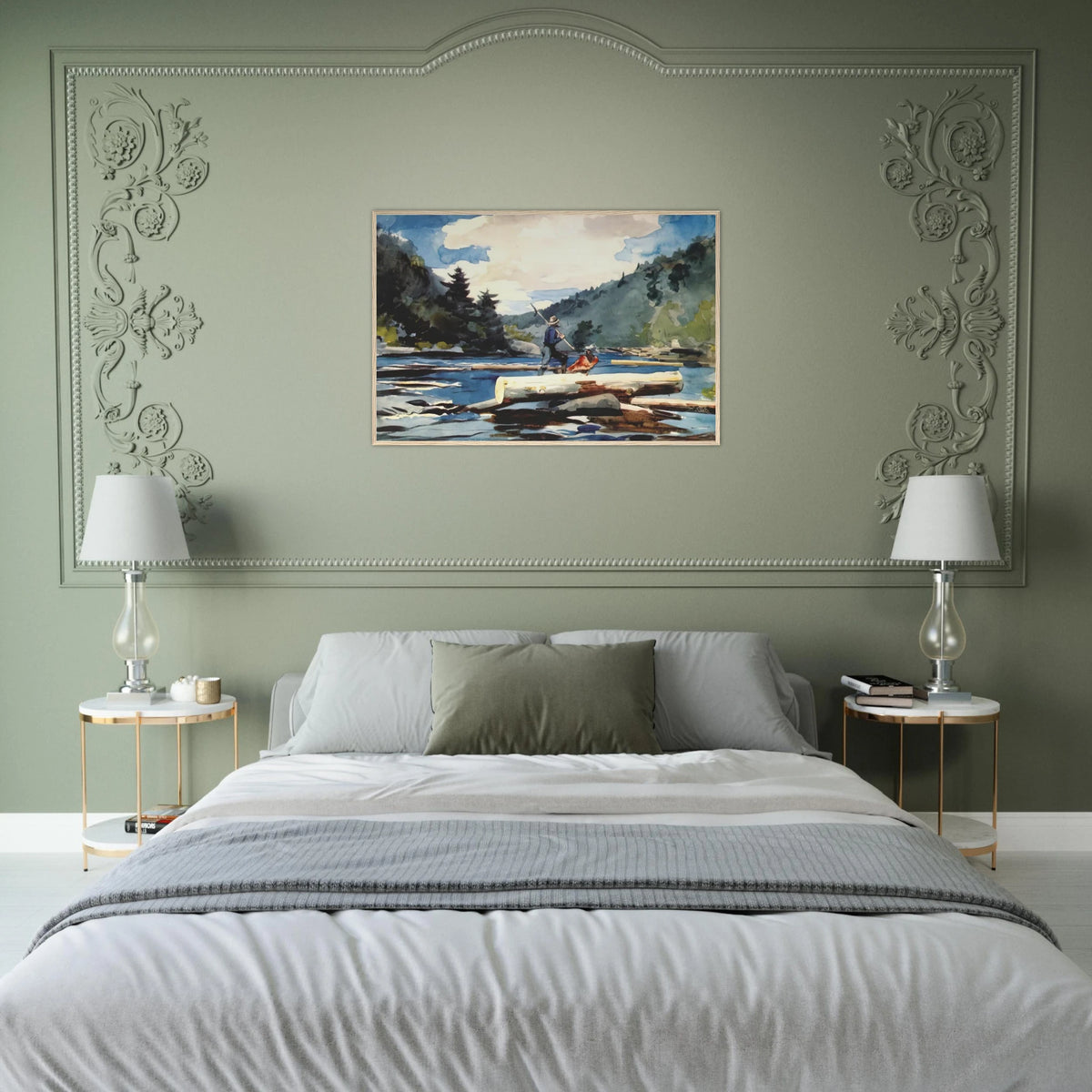 HUDSON RIVER LOGGING Framed Poster | Winslow Homer Framed Prints Wall Art | Winslow Homer Store
