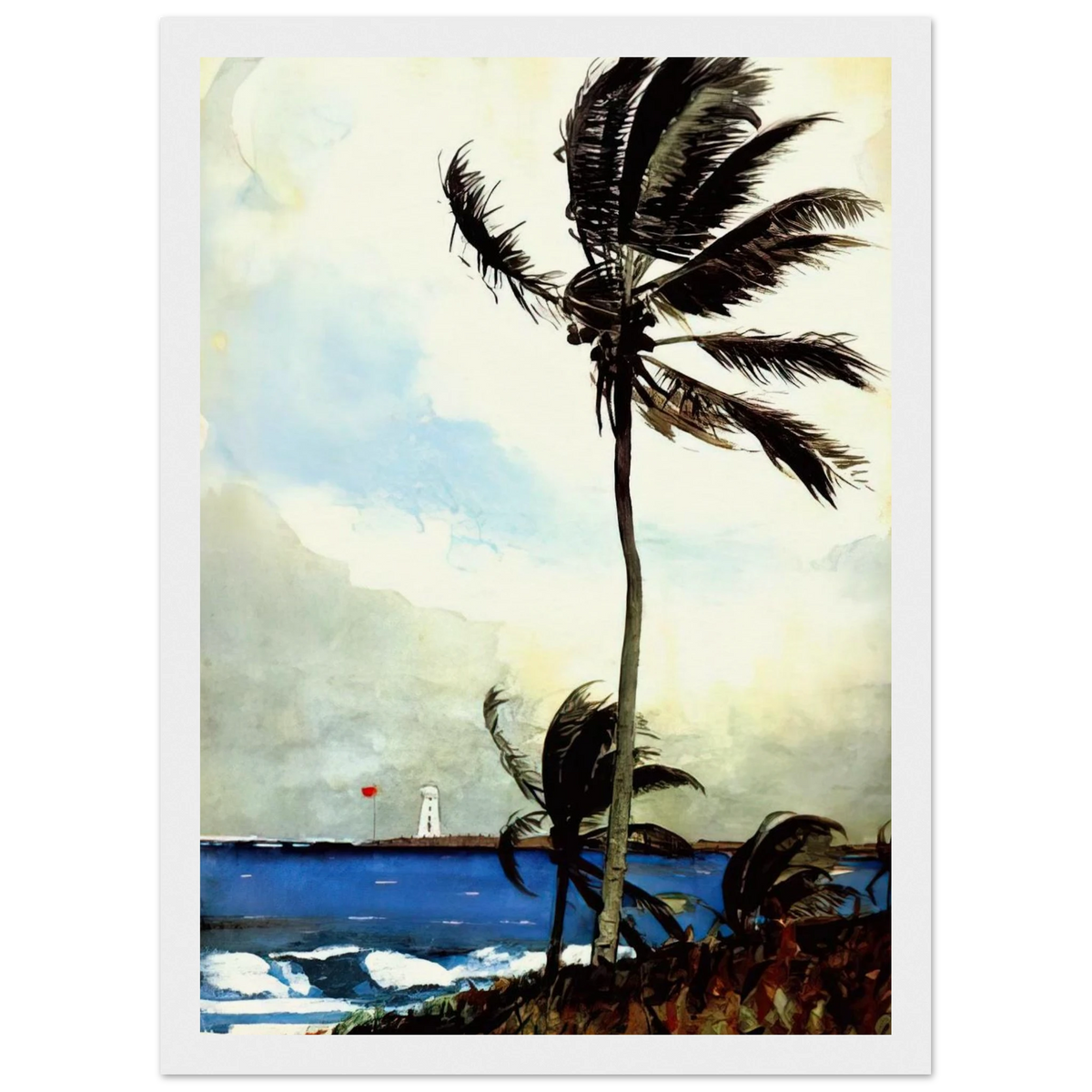 PALM TREE NASSAU Framed Poster | Winslow Homer Framed Prints Wall Art | Winslow Homer Store