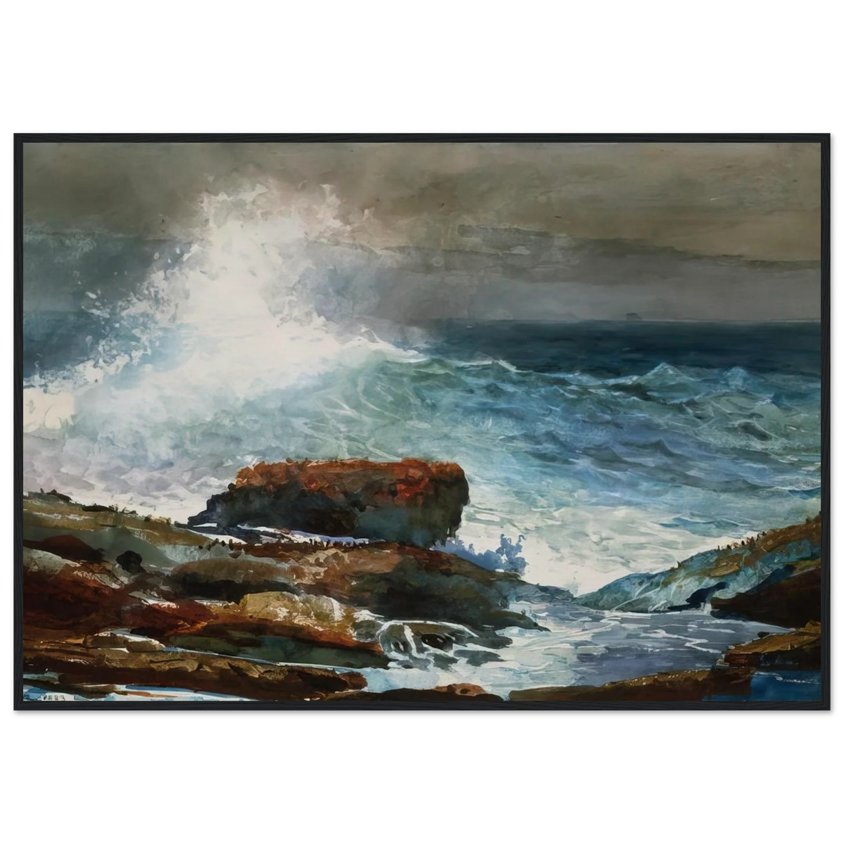 INCOMING TIDE SCARBORO MAINE Framed Poster | Winslow Homer Framed Prints Wall Art | Winslow Homer Store