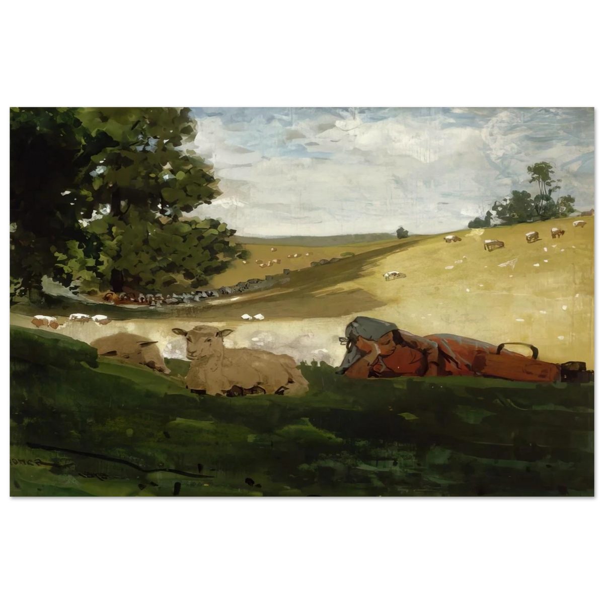 WARM AFTERNOON SHEPHERDESS Poster | Winslow Homer Poster | Winslow Homer Store