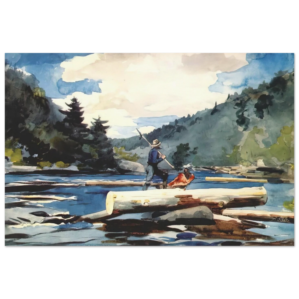 HUDSON RIVER LOGGING Poster | Winslow Homer Poster | Winslow Homer Store