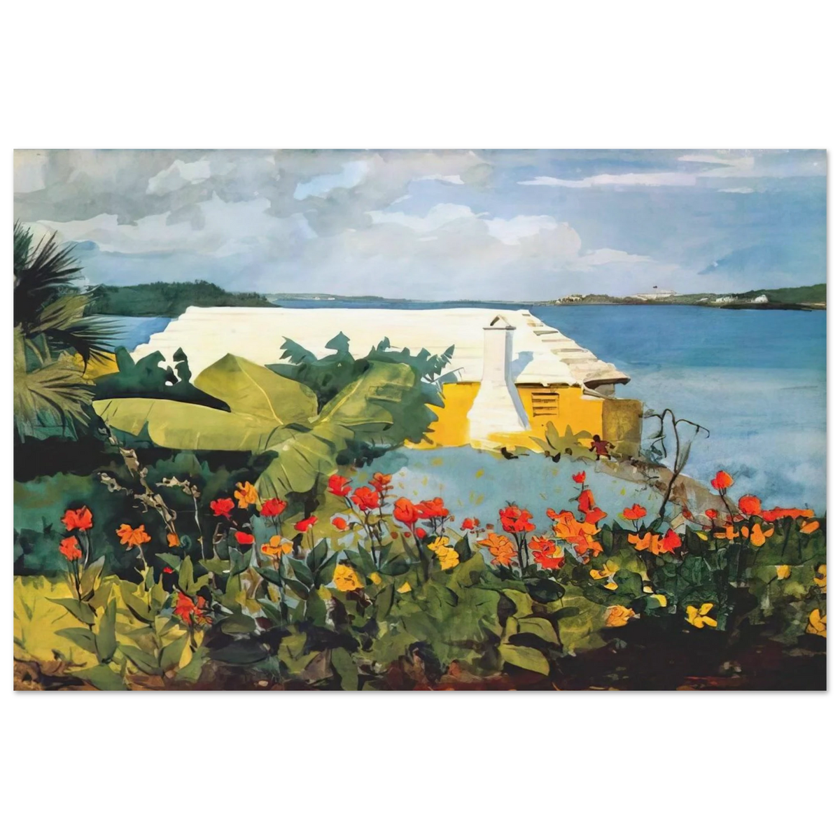FLOWER GARDEN AND BUNGALOW BERMUDA Poster | Winslow Homer Poster | Winslow Homer Store