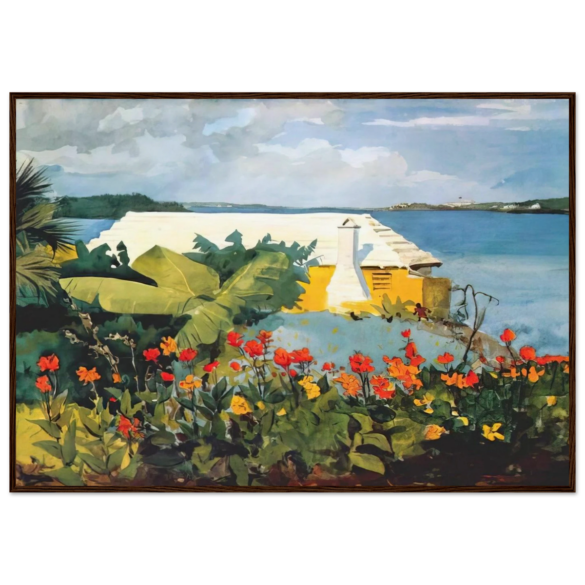 FLOWER GARDEN AND BUNGALOW BERMUDA Framed Poster | Winslow Homer Framed Prints Wall Art | Winslow Homer Store