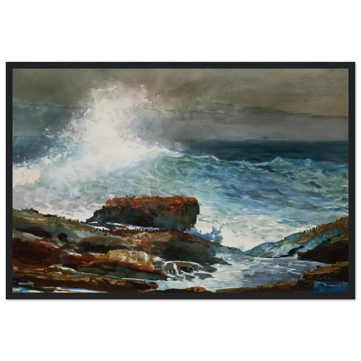 INCOMING TIDE SCARBORO MAINE Framed Poster | Winslow Homer Framed Prints Wall Art | Winslow Homer Store