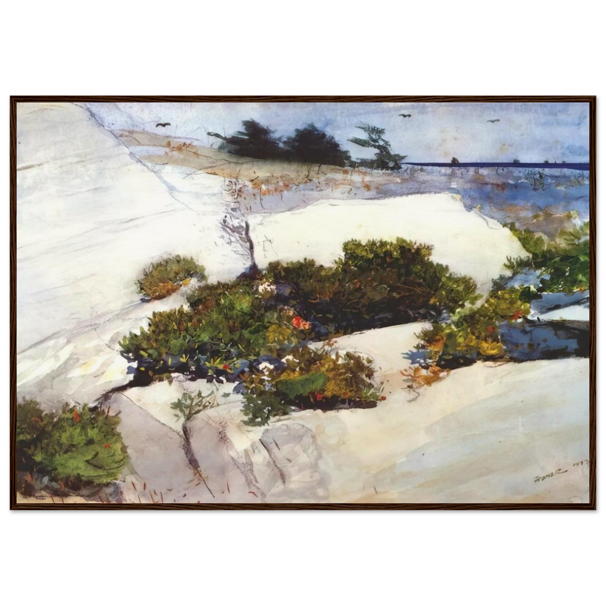 MAINE CLIFFS Framed Poster | Winslow Homer Framed Prints Wall Art | Winslow Homer Store