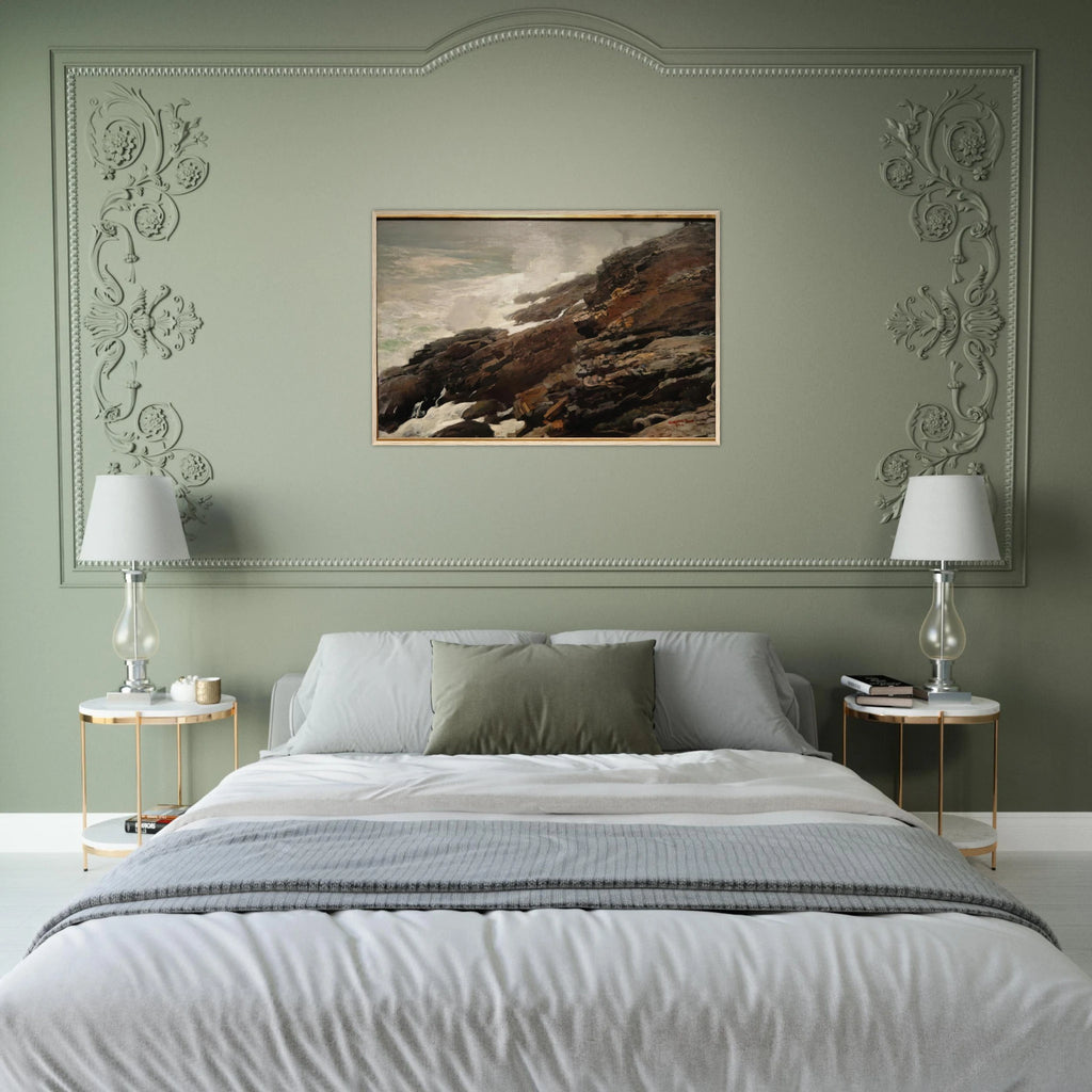 HIGH CLIFF COAST OF MAINE Framed Poster | Winslow Homer Framed Prints Wall Art | Winslow Homer Store