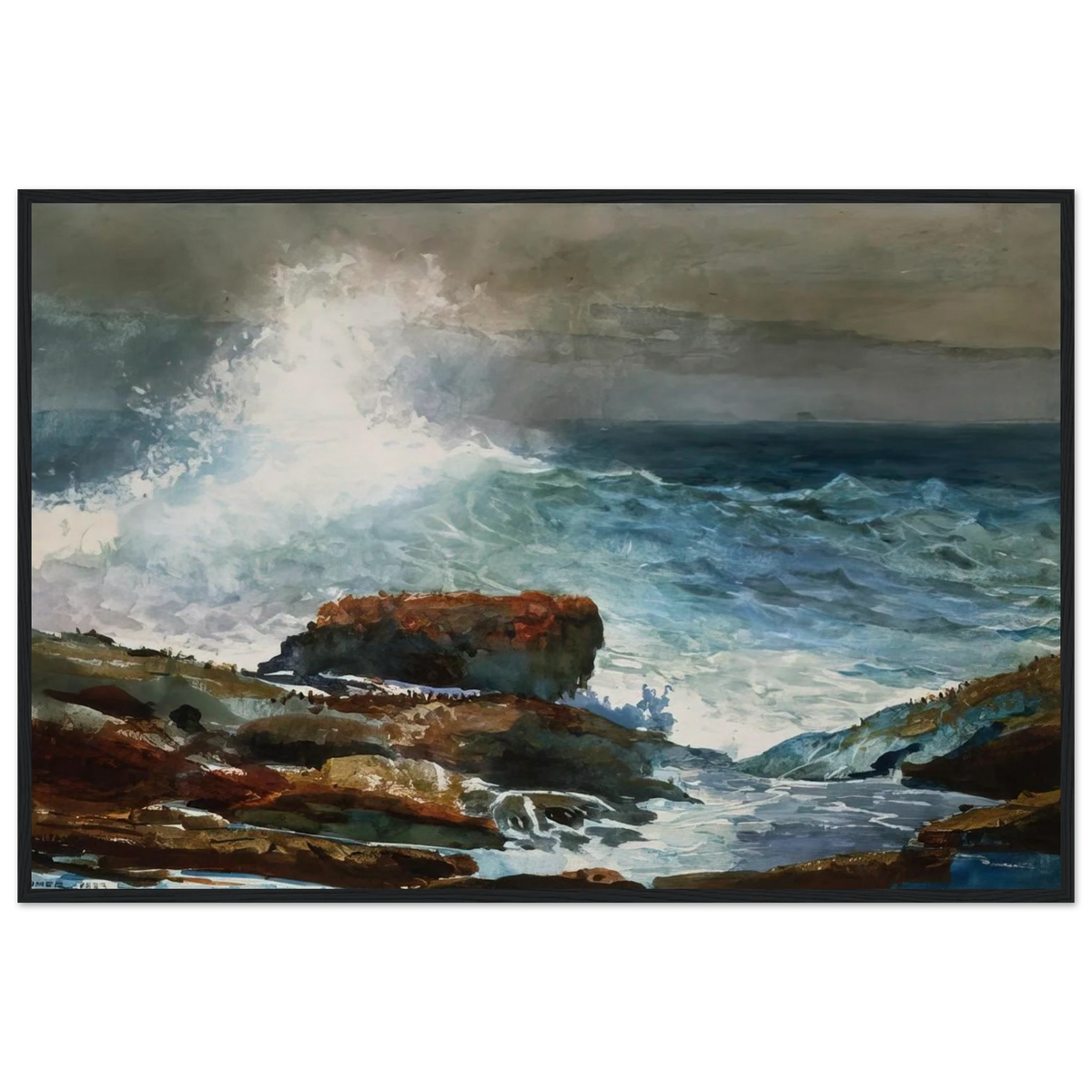 INCOMING TIDE SCARBORO MAINE Framed Poster | Winslow Homer Framed Prints Wall Art | Winslow Homer Store