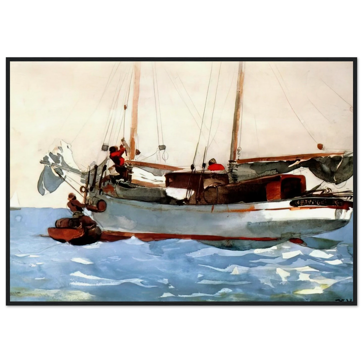 TAKING ON WET PROVISIONS Framed Poster | Winslow Homer Framed Prints Wall Art | Winslow Homer Store