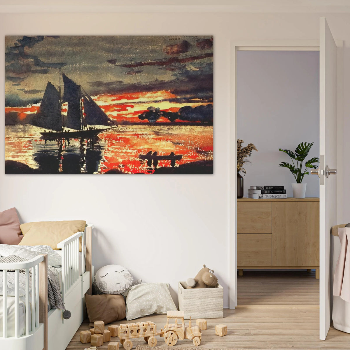 SUNSET FIRES Poster | Winslow Homer Poster | Winslow Homer Store