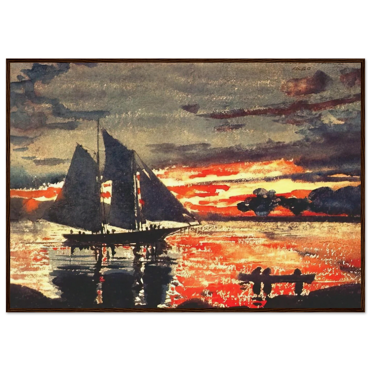 SUNSET FIRES Framed Poster | Winslow Homer Framed Prints Wall Art | Winslow Homer Store